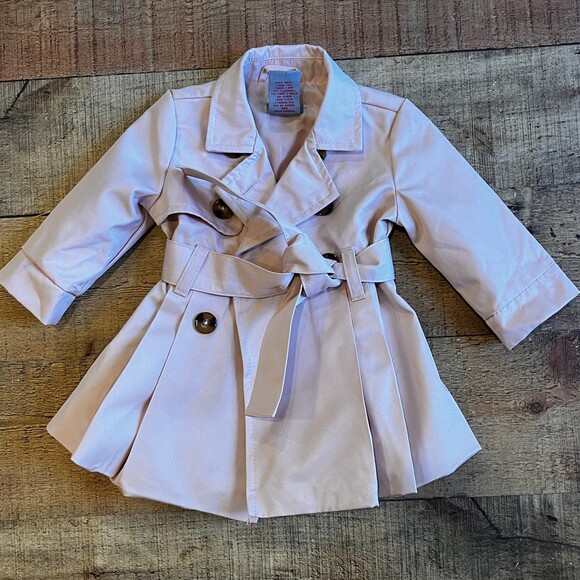 Tahari Other - Tahari Pink Baby Trench Coat 0-3mos Belted Pastel